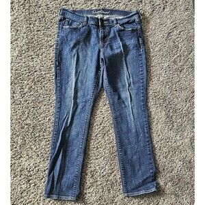 Old Navy Jean Capris Womens 10 Short Straight Mid Rise Denim Stretch Ladies Blue